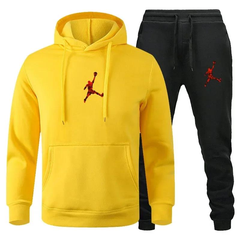 Ensemble de vêtements de sport pour hommes, jogging, Fitness, sweat-shirt à manches longues + pantal