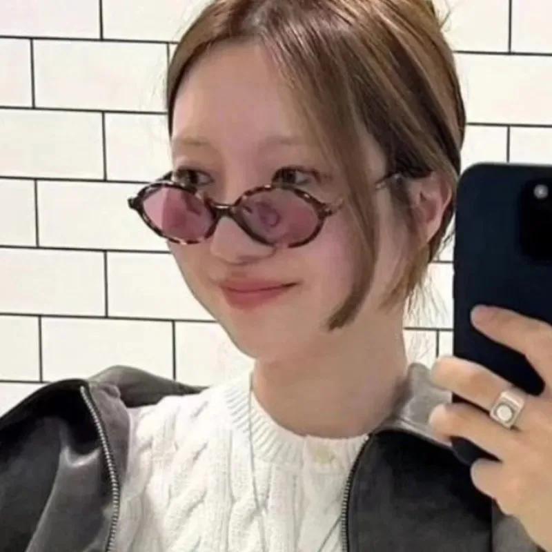 Lunettes de soleil léopard ovales pour femmes et hommes, petites lunettes Sexy, jolies Ins, sans maq