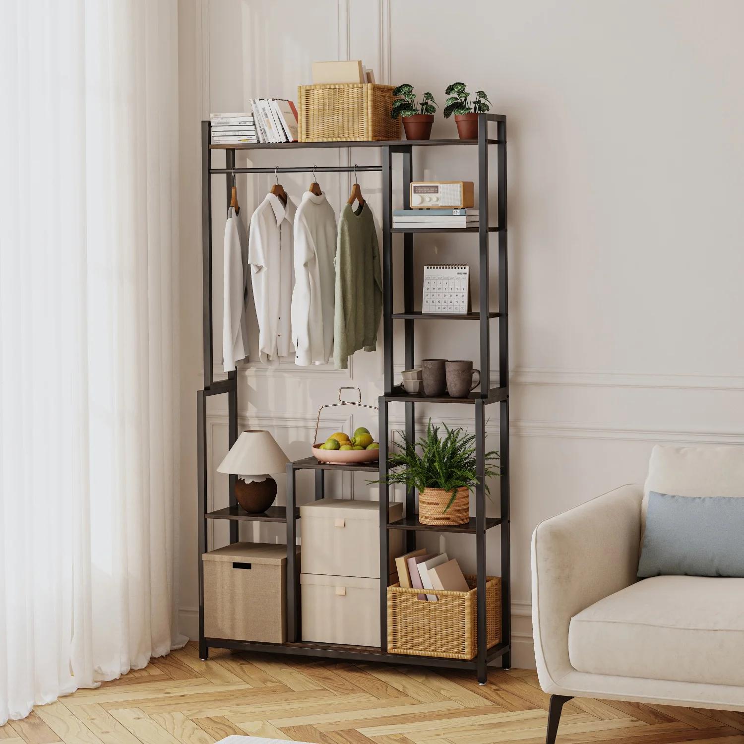 Support pour plantes d'intérieur de 180CM de haut, avec étagères et tige suspendue, support à fleurs