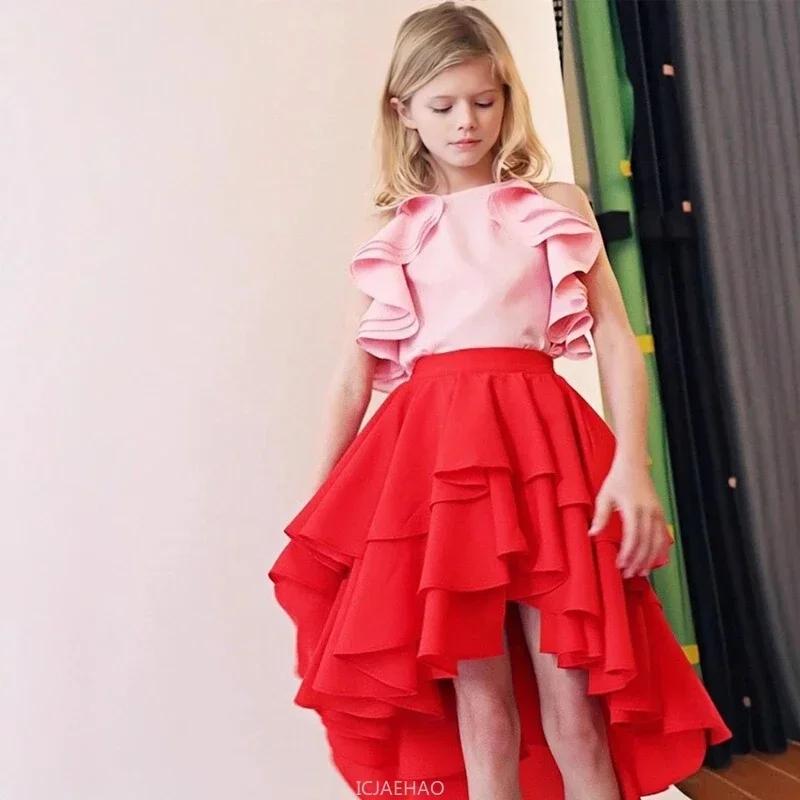 Ensemble jupe Style doux pour filles, tenue mignonne pour spectacle de fête d'anniversaire, robe d'é