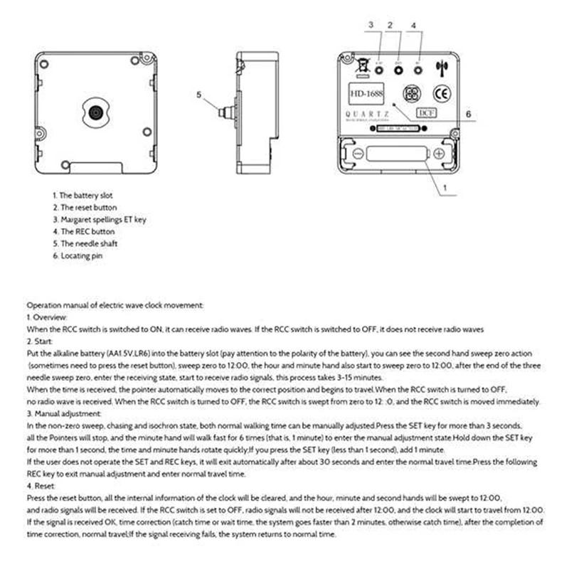 Kit de Mécanisme de Mouvement d'Horloge Silays euse Radio 2 Pièces, Mode de Signal DCF Allemand avec