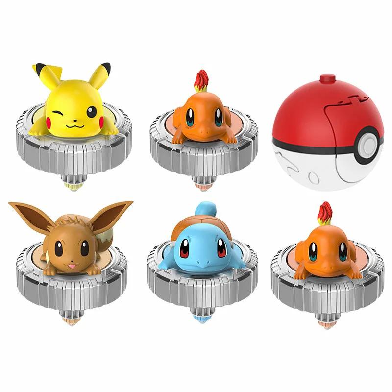 Pokemon toupie balle jouet figurine originale Pikachu Charmander écureuil Mew Eevee boîte gyroscope