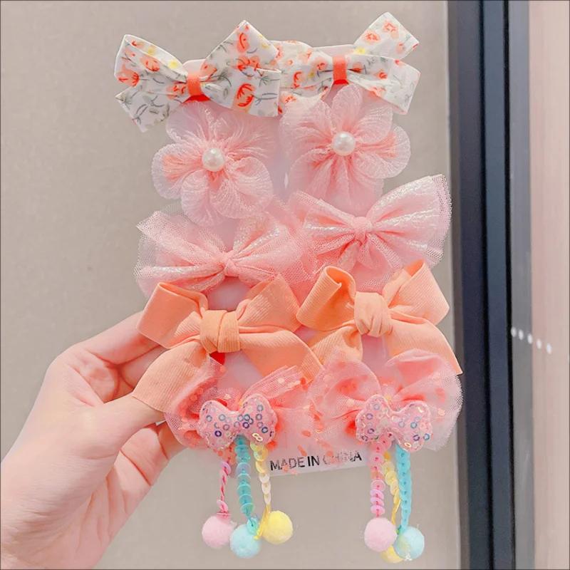 Ensemble 10 pièces épingle cheveux nœud princesse fille - Accessoires bébé mignons vente en gros