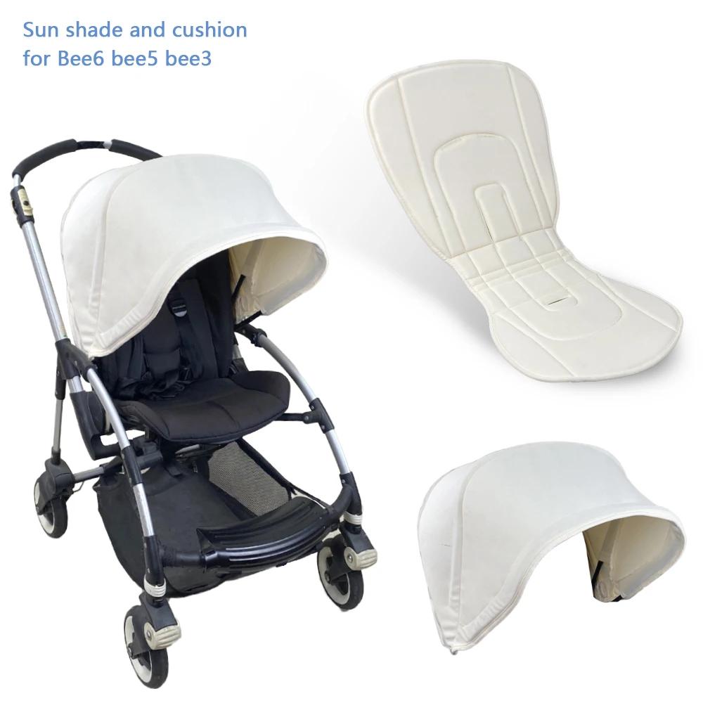 Pare-soleil pour poussette de bébé, auvent et coussin de siège pour Bugaboo Bee6 Bee5 Bee3, housse d