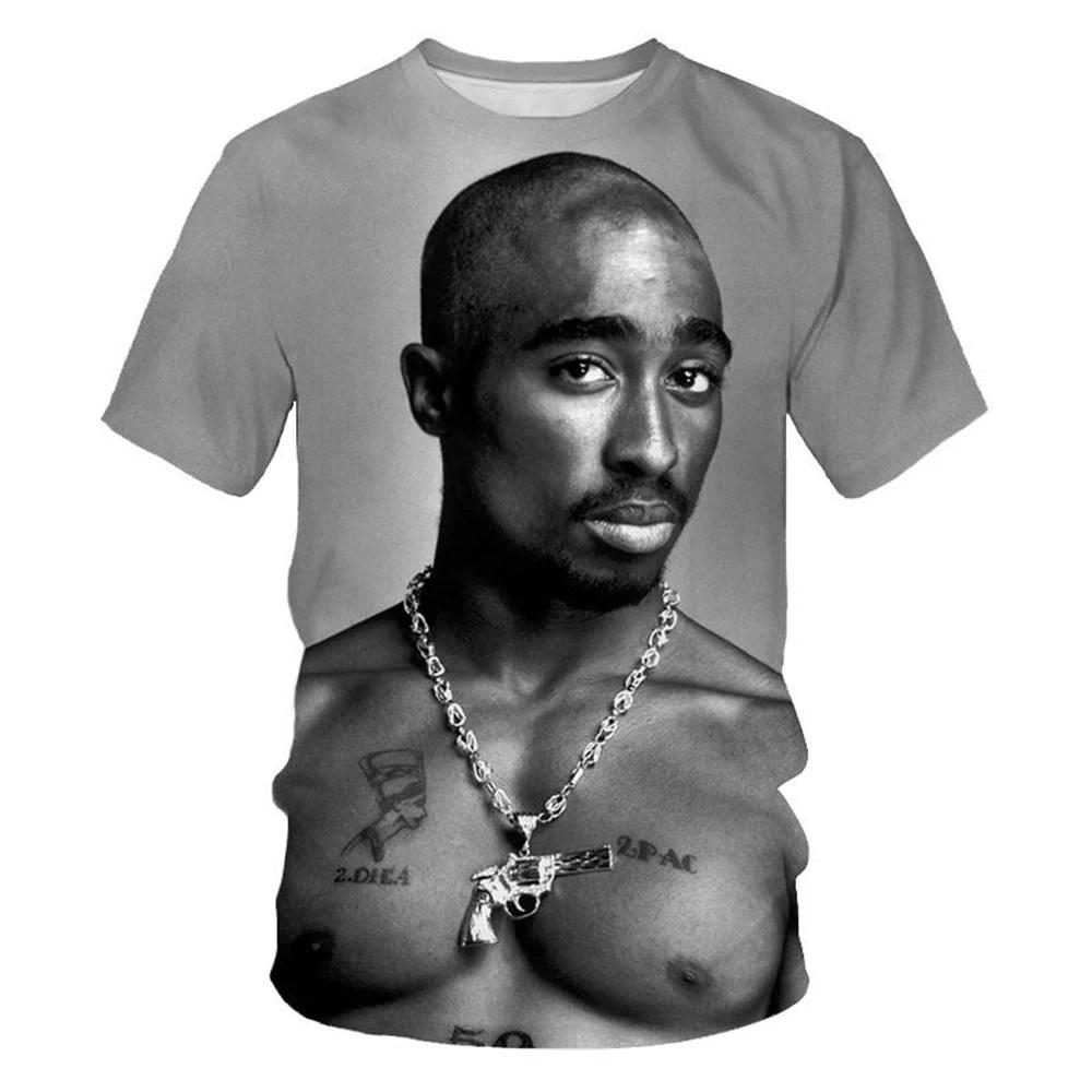 T-shirt de personnalité imprimé en 3D, mode estivale, hip-hop, cool, tendance, street rock