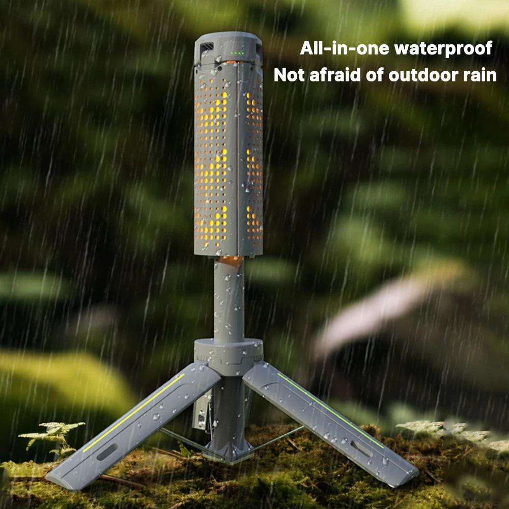 Rechargeable en plein air Portable randonnée Camping pêche lampe de poche télescopique Camping lante