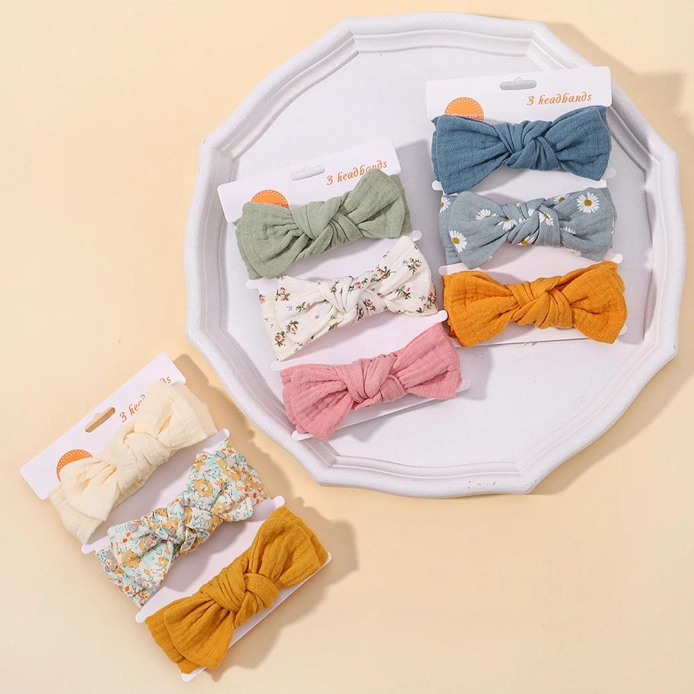 3 pièces bébé filles bandeau ensemble nœud noeud tête enveloppement pansement enfants tout-petits ch