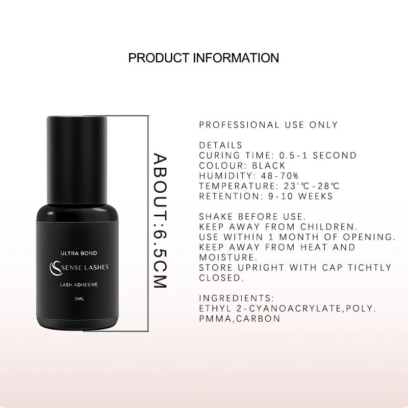 SENSE LASHES 10 bouteilles de colle à cils 5ml adhésif pour cils pegamento de pestañas adhésif exten