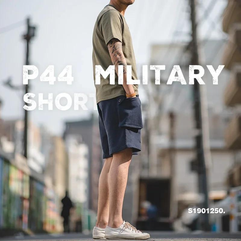 Maden bleu marine P44 Cargo Joggers Shorts hommes ample coton grande poche travail tactique pantalon