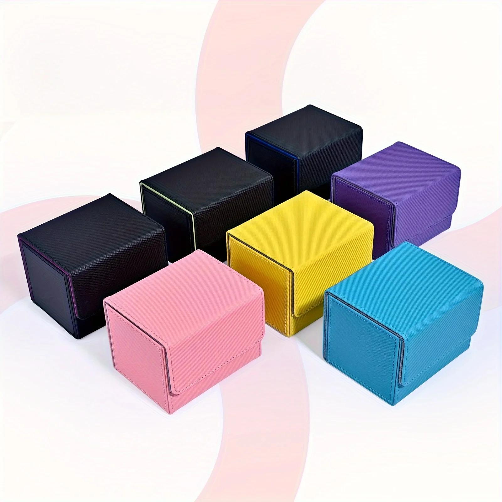 Boîte de rangement en cuir PU pour cartes TCG, étui magnétique pour cartes de bain, convient à 100 c