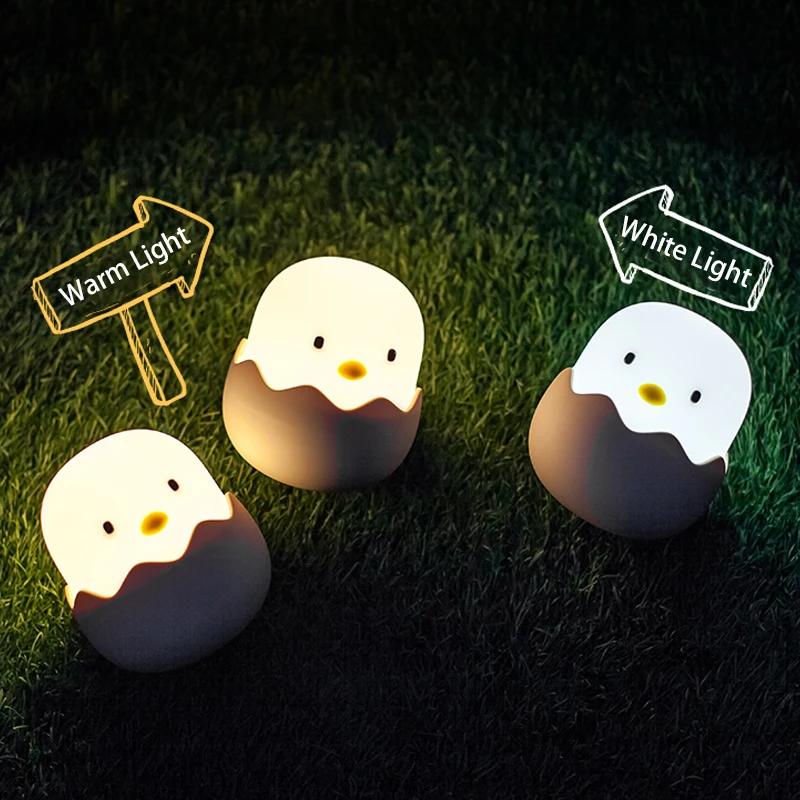 Coquille d'oeuf poulet veilleuse dessin animé lumière LED chambre enfants tactile lumière réglable R