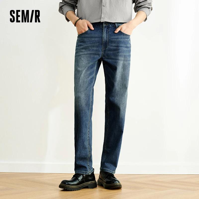 Jean Homme Semir Stretch 2026 Rétro Délavé Coupe Droite Urbain Décontracté Quotidien Doux Confortabl