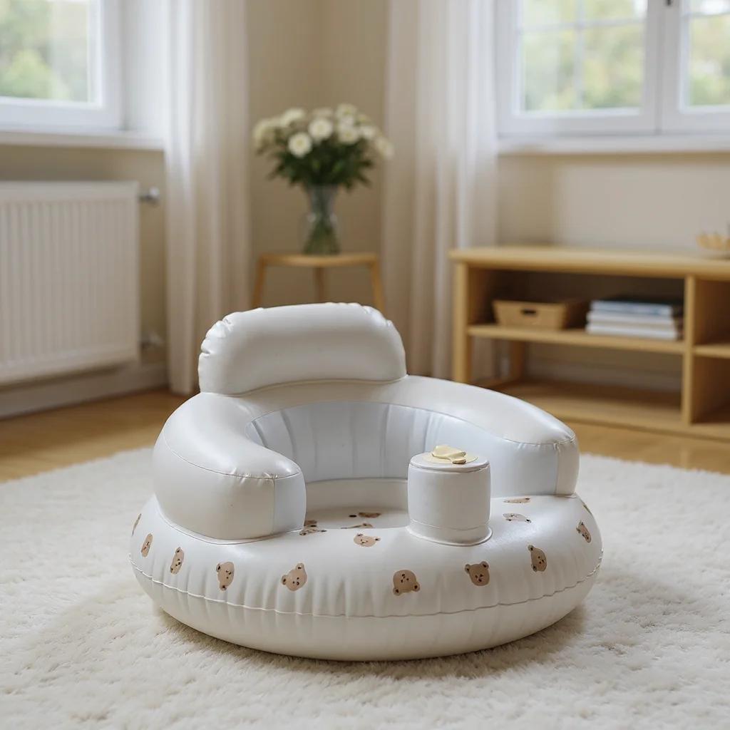 Canapé gonflable brillant pour bébé, 1 pièce, tabouret de bain Portable en PVC, siège multifonctionn