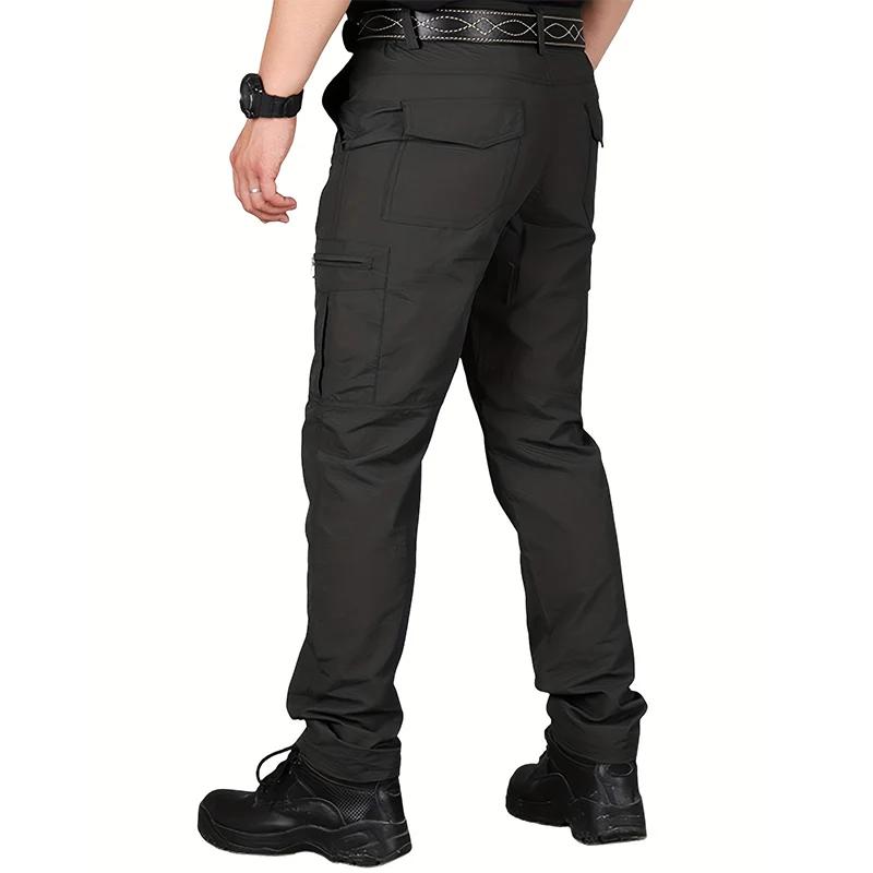 Pantalon Cargo décontracté pour hommes, plusieurs poches, séchage rapide, fin, randonnée en plein ai