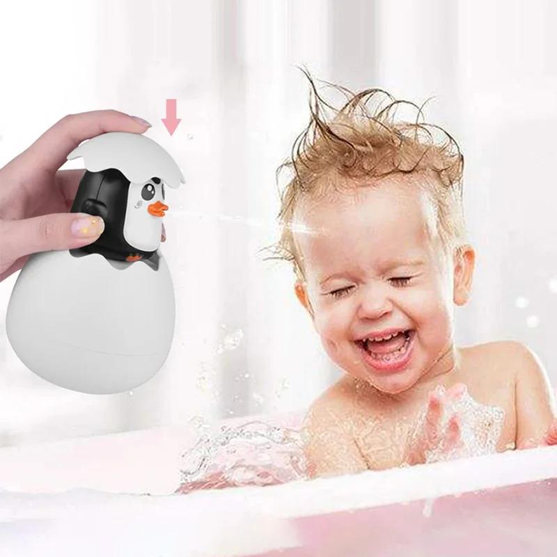 Jouet de bain pour bébé, canard mignon, pingouin, œuf, arroseur d'eau, salle de bain, douche, jouets