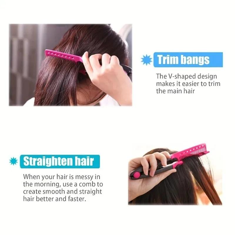 WANMEI 1/2 pièces en forme de peigne à cheveux raides en plastique démêlant peigne de coiffure plian