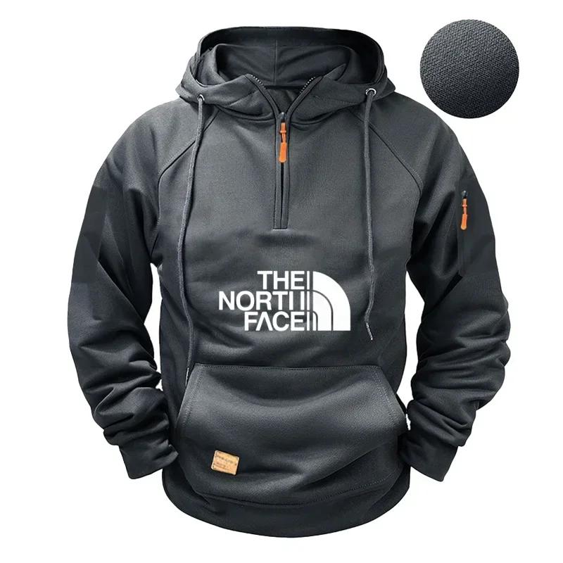 Sweat-shirt de sport décontracté à capuche à manches longues pour hommes, grande taille et pull de f