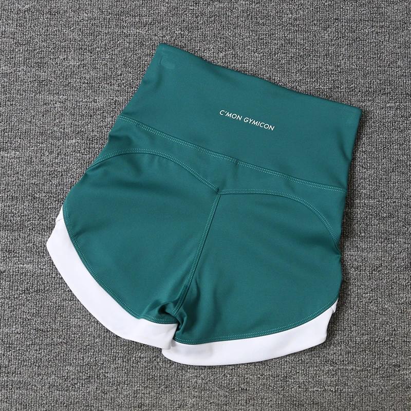 Short de sport taille haute pour les abonnés aux documents, pantalon de yoga serré, élastique, pêche