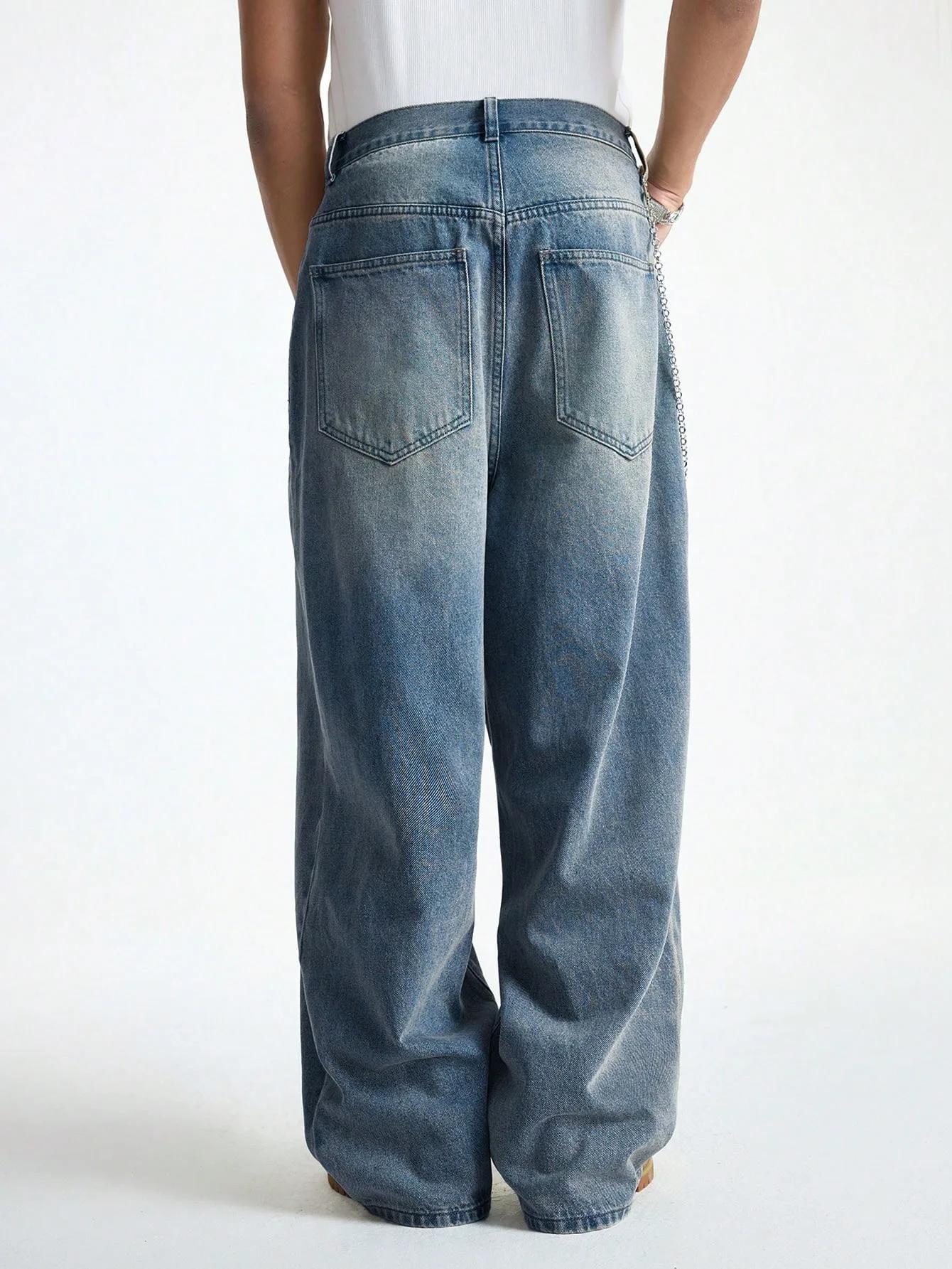 Jean large brossé pour hommes, 1 pièce, jean large Y2K, nouvelles roches, Buggy, pantalon Hip-Hop no
