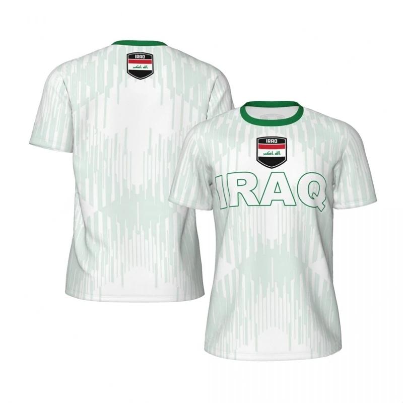 T-shirt de sport pour homme à séchage rapide et respirant, imprimé 3D drapeau d'Irak, maillot de foo