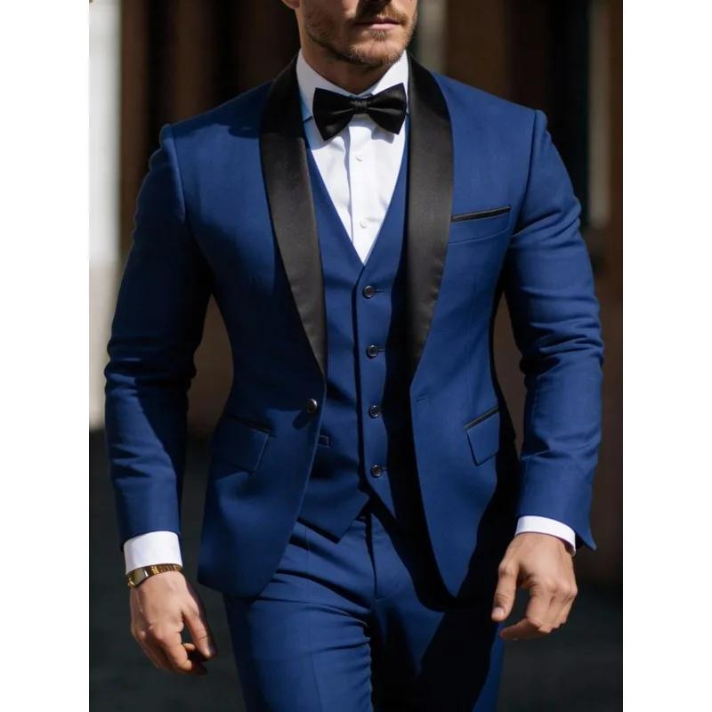 Ensemble de costume 3 pièces pour homme : veste, gilet et pantalon, costumes de cérémonie, de mariag