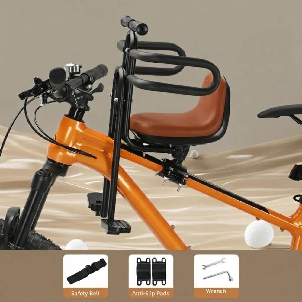 Siège enfant avant pour vélo VTT avec accoudoirs et pédales, réglable et rembourré Siège auto pour