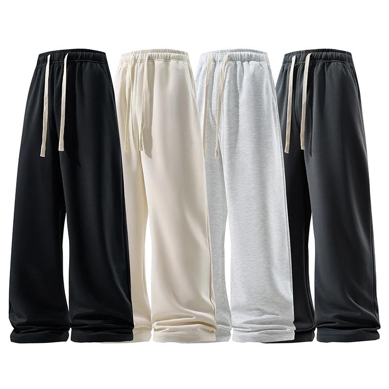 Pantalon à jambes larges pour hommes, mode décontractée, respirant, survêtement polyvalent, élastiqu