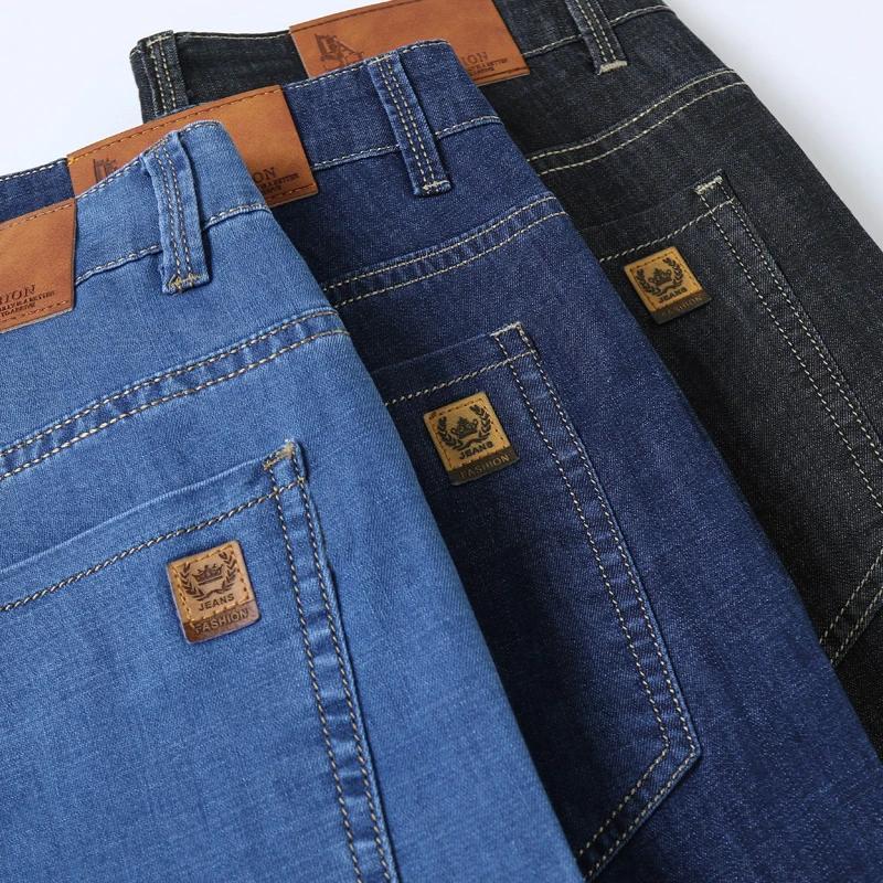 Jean d'été en Lyocell pour homme – Respirant, fin, décontracté, coupe droite, extensible, pour le tr