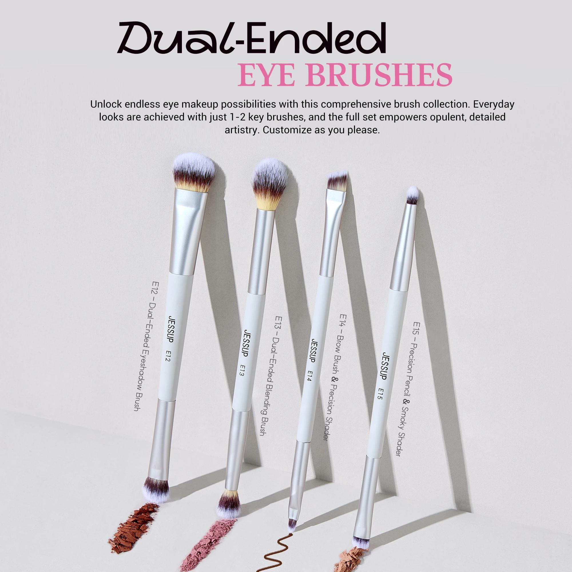 Jessup – ensemble de pinceaux de maquillage, 3/7 pièces, fond de teint synthétique à double extrémit