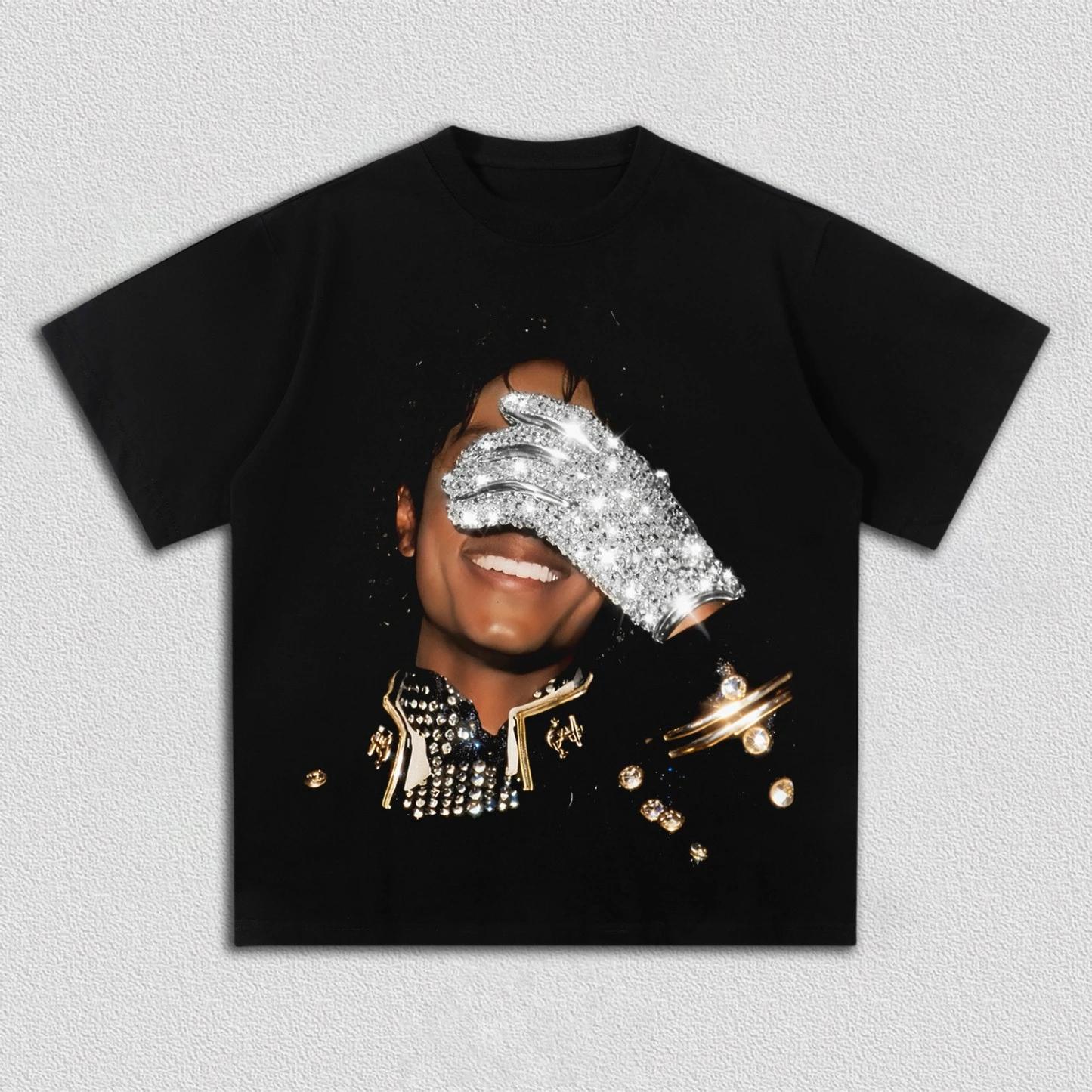 T-shirt d'été pour hommes et femmes, imprimé MJ Michael Jackson, 100% coton, col rond, manches court