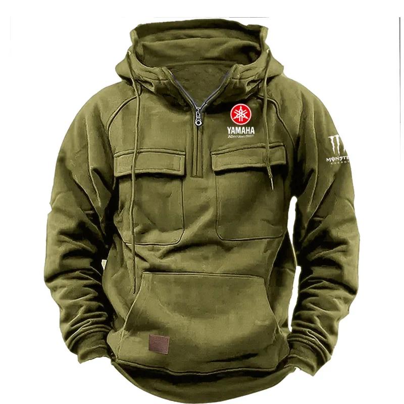 Yamaha Logo Sweat-shirt à capuche décontracté pour hommes Nouveau style extérieur épais à la mode pu