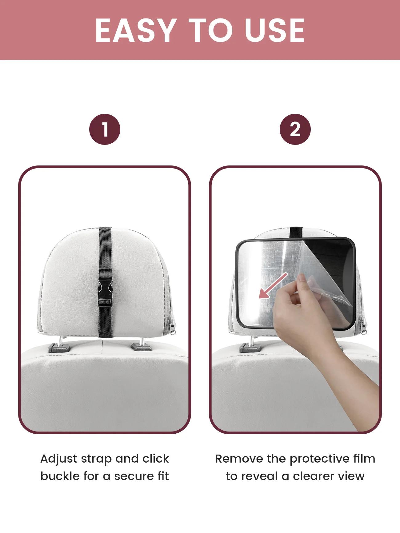 Rétroviseur de voiture pour bébé certifié anti-éclats, testé en cas de collision avec vue panoramiqu