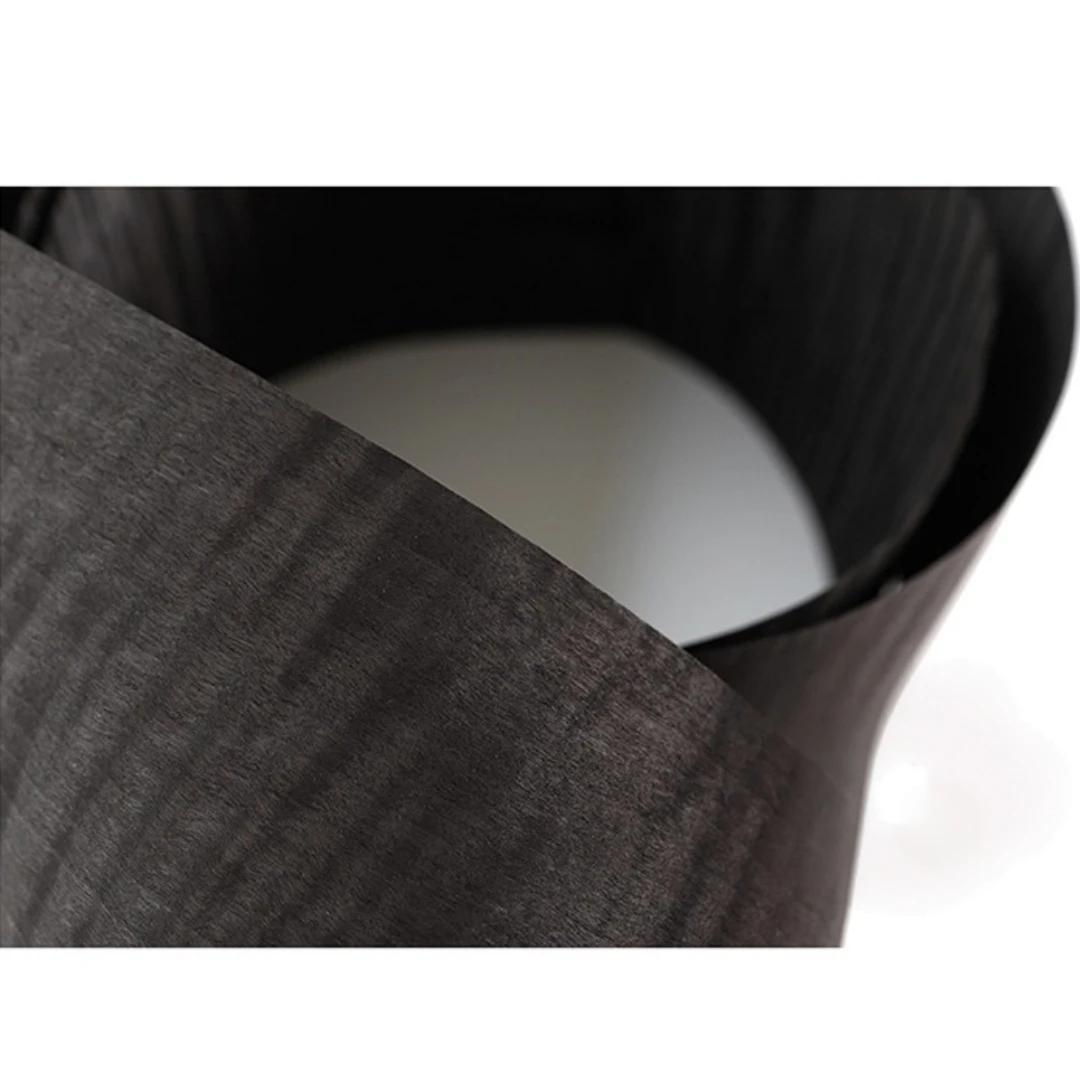 Placage en bois d'érable bouclé noir de carbone naturel 15x260cm pour la Surface de meubles et de dé
