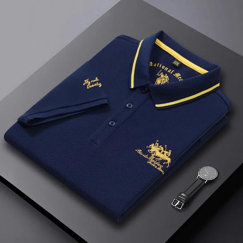 Été hommes polos brodés à manches courtes chemise de luxe haut décontracté revers T-shirt hommes res