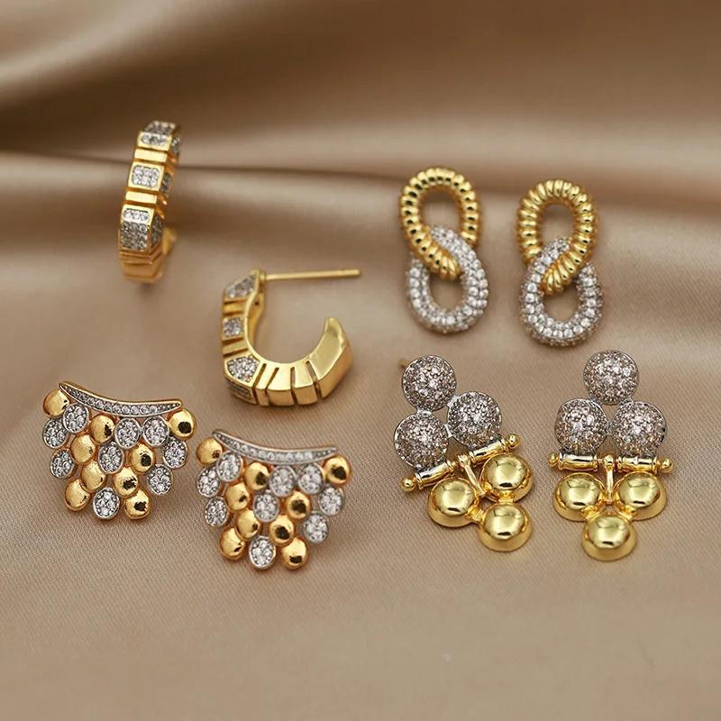 Boucles d'oreilles en perles de cristal pour femmes, nouveau Design de vue, marque de mode, bijoux e