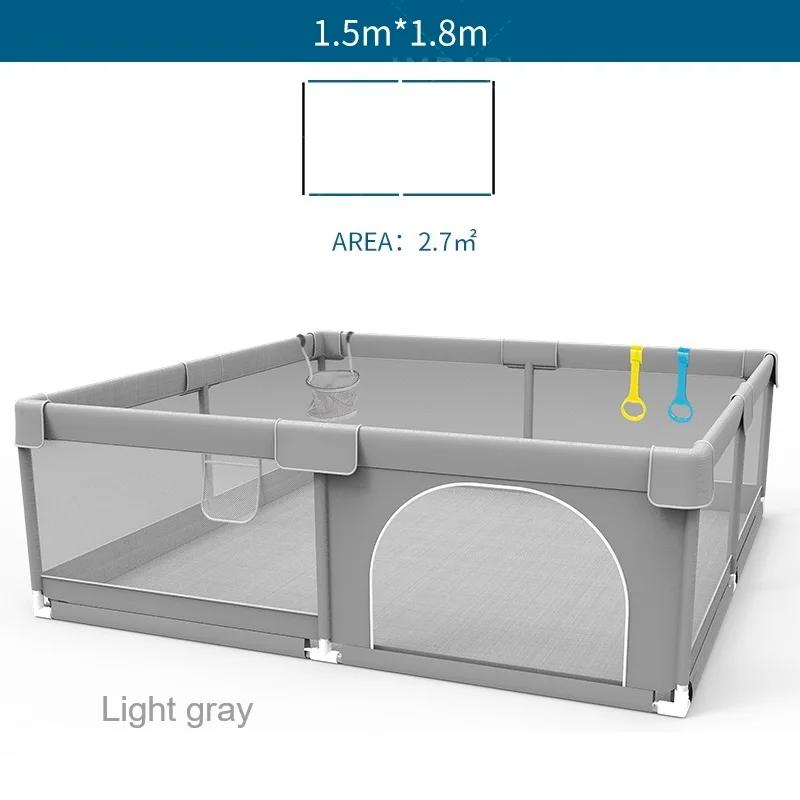 IMBABY Aire de jeux pour bébé 150x180 cm Parc pour bébé Boîte de clôture pour enfants grise avec par