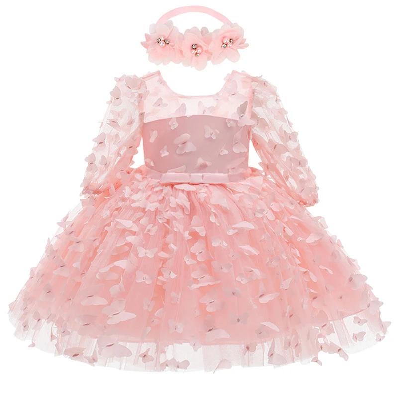 Robe pour nouveau-né de 3 6 9 12 18 24 mois, en maille à fleurs, à la mode, petite princesse, cadeau