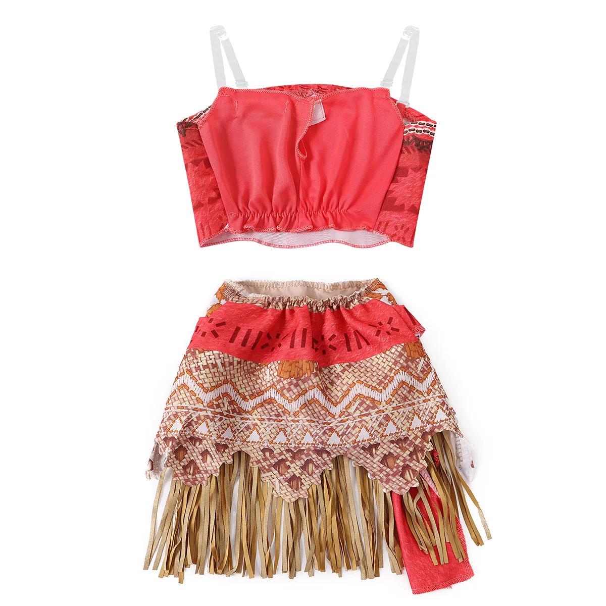 Costume de jeu de rôle de dessin animé Ocean Adventure, déguisement Moana deux pièces pour filles, C