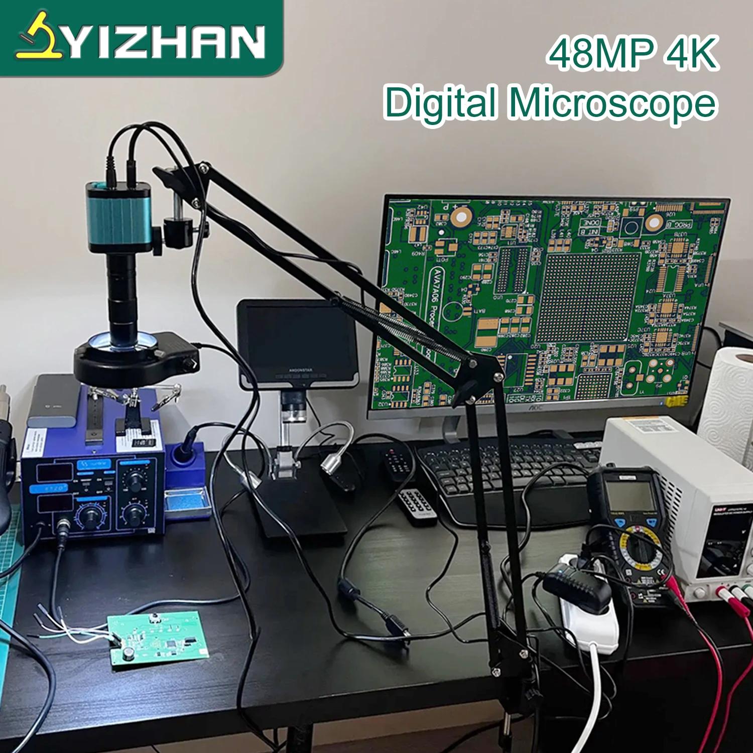 YIZHAN 48MP 4K Microscope à souder électronique FULL HD 1080P HDMI caméra logiciel USB 1-150x suppor