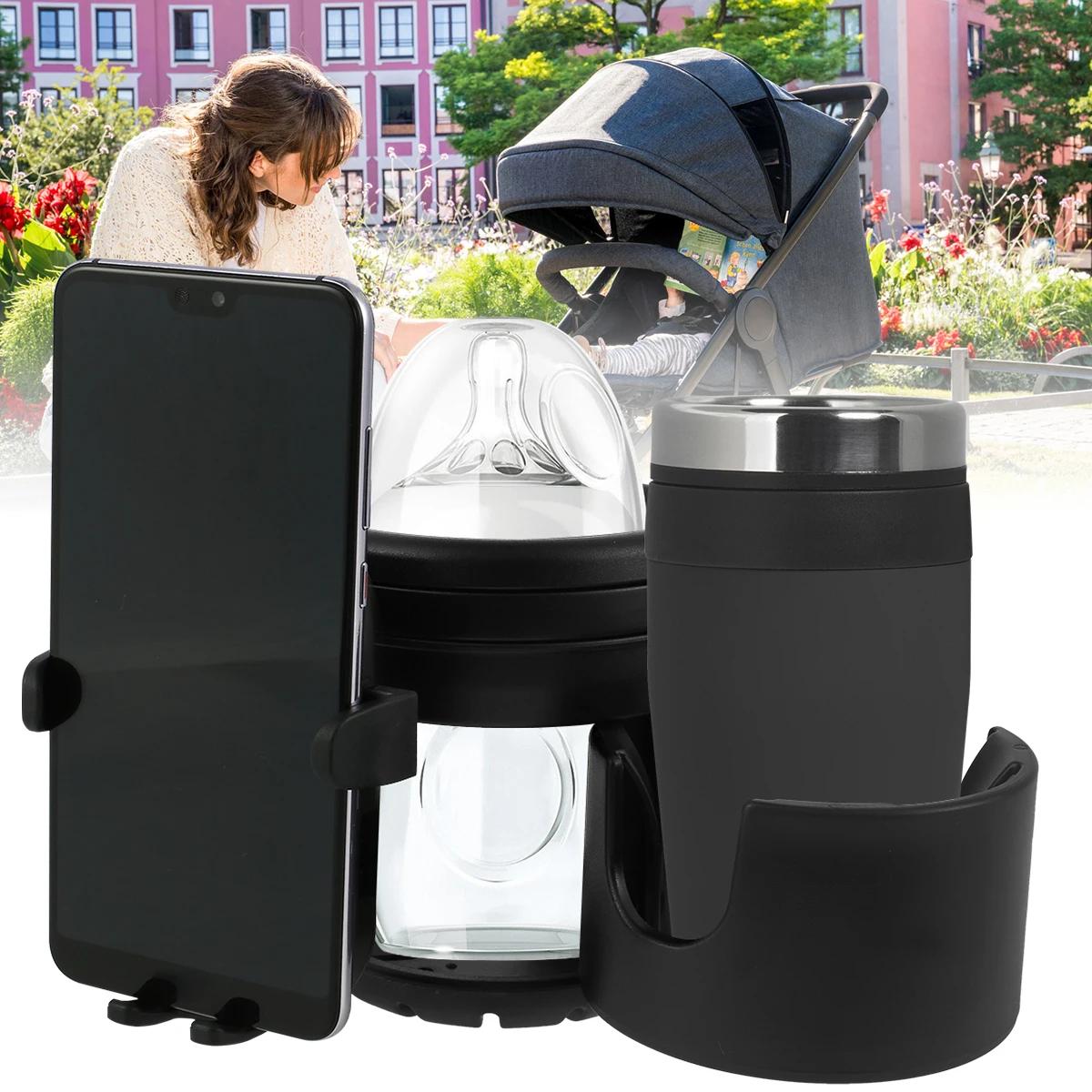 Porte-gobelet universel pour poussette, support de bouteille d'eau 360 ° Support de téléphone rota