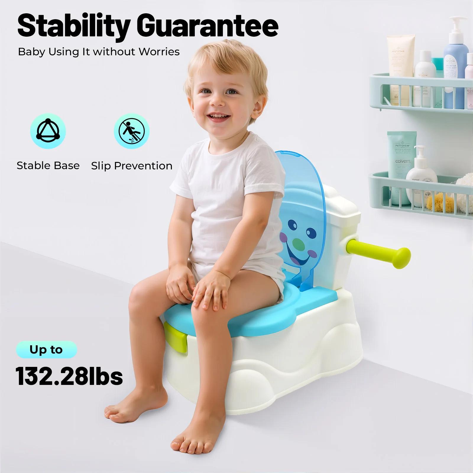 Siège d'entraînement de pot portable - Toilettes pour bébé de 6 mois à 5 ans avec design de voiture de dessin animé