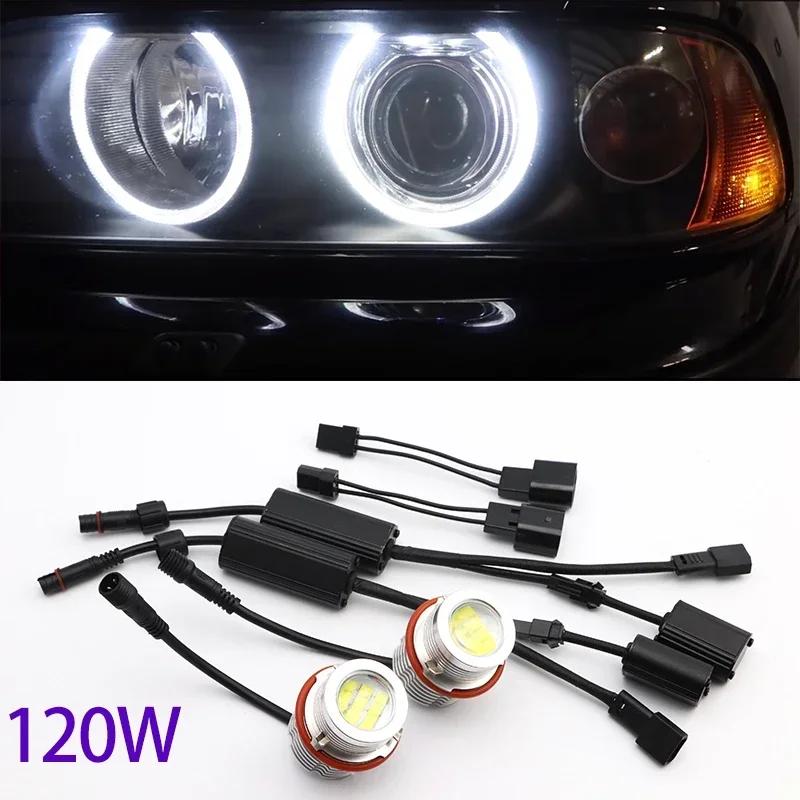 2 pièces lumineux 6000K 160W LED yeux d'ange marqueur lumières ampoules lampe pour BMW E87 E39 M5 E6