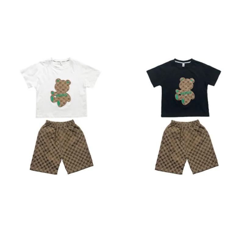 Ensemble de vêtements d'été pour adolescents, t-shirt et short ours de dessin animé pour enfants fil