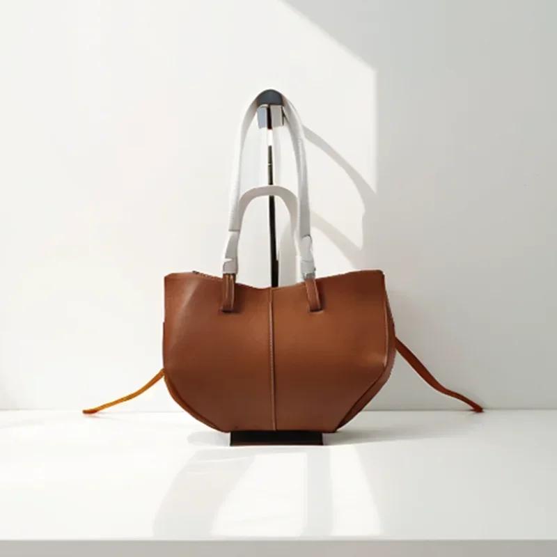 Sac à main grande capacité Style classique élégant Vintage sac à bandoulière forme seau sous accoudo