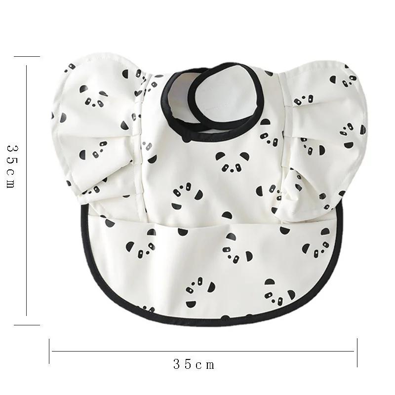 INS Style nordique bavoirs bébé imperméable à manches courtes avec poche alimentation bavoir impermé