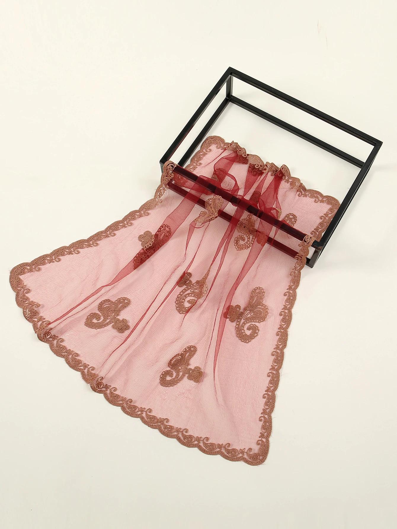 Foulard carré Bandana brodé en dentelle Paisley pour femmes, élégant, respirant, en soie, protection