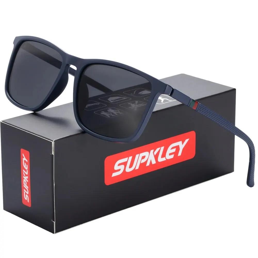 SUPKatteign- Lunettes de soleil de sport polarisées pour hommes, lunettes de soleil carrées pour hom
