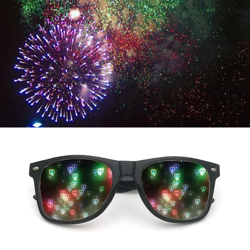 Lunettes de Diffraction effet prisme 3D pour femmes, lunettes de soleil rectangulaires arc-en-ciel,