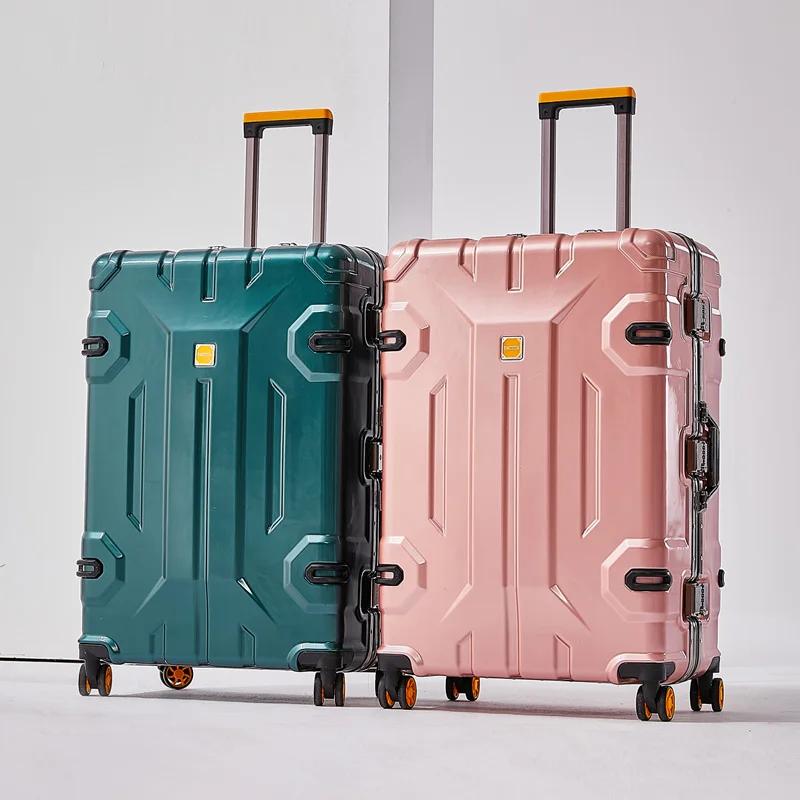 Valise à bagages avec cadre en aluminium de grande capacité, sac de voyage à roulettes, valise à rou