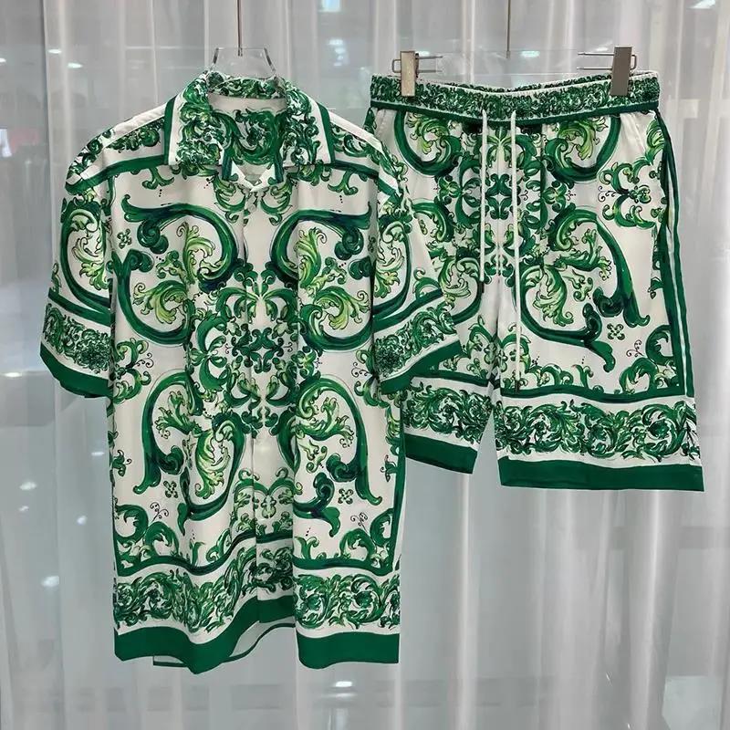 Été 2025 impression numérique décontracté à manches courtes hommes chemise Shorts chemise hawaïenne